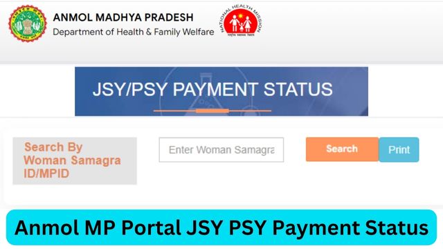 JSY PSY Payment Status Check By Aadhaar Card Number @ Anmol MP Portal Track Status